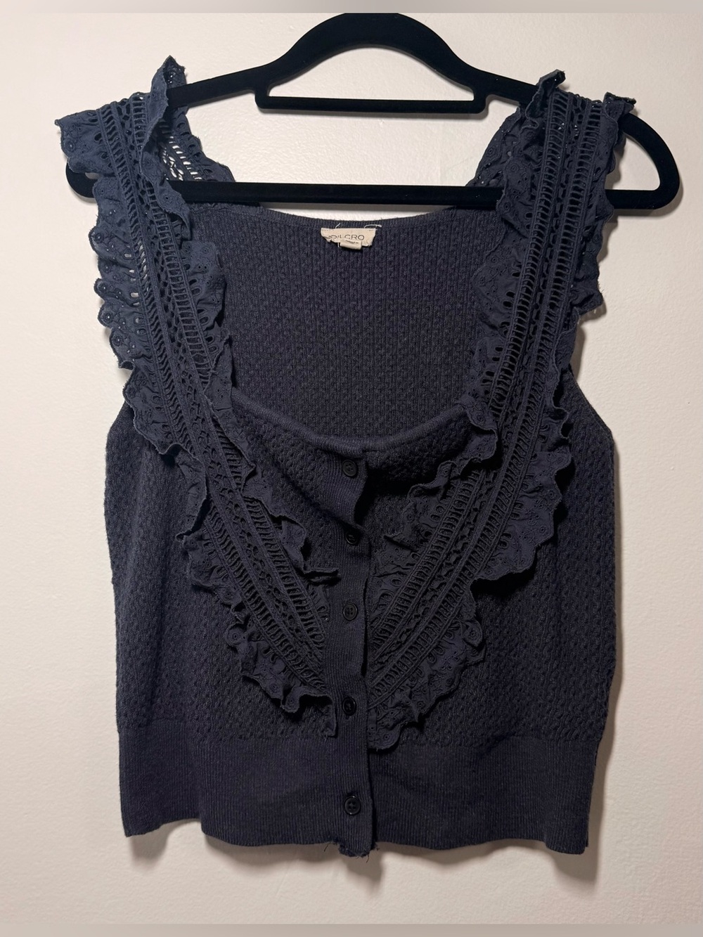Pilcro By Anthropologie Crafted Bib Sweater Tank In Navy size small S